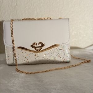 Elegant White and Gold Women's Bag